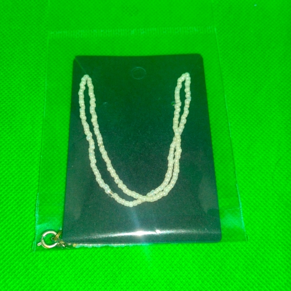 Double Strand Genuine Freshwater Rice Pearl Necklace